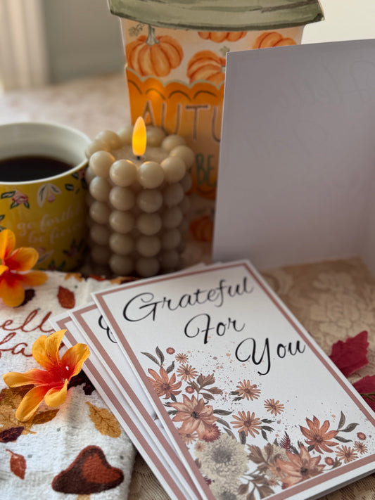 Harvest Moon Collection | Autumn Botanical Card Set of 4 | Watercolor Floral Greeting Cards | Multiple Occasions