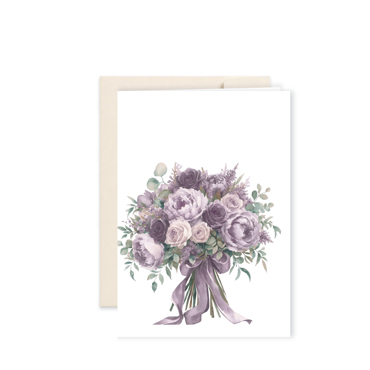 Pressed Garden Collection | Moody Floral Greeting Card | Plum & Cream Botanical Watercolor | Blank Inside