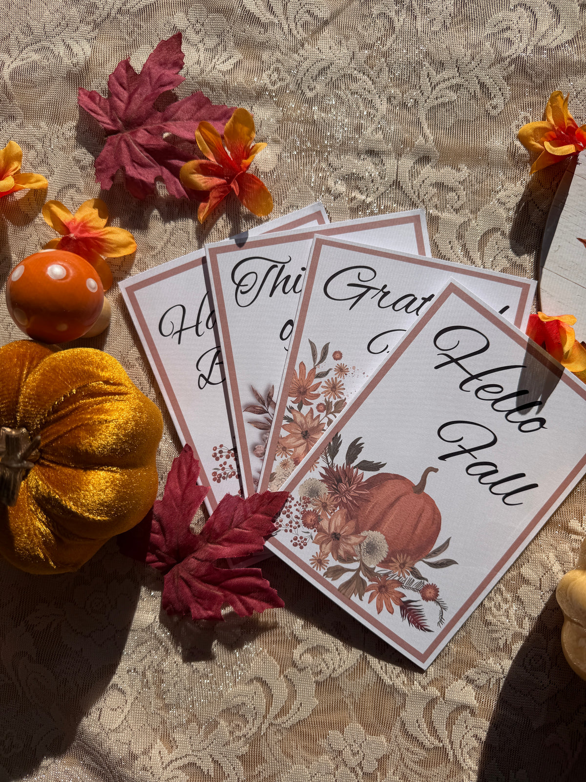 Harvest Moon Collection | Autumn Botanical Card Set of 4 | Watercolor Floral Greeting Cards | Multiple Occasions