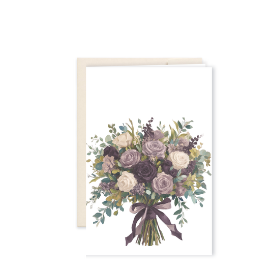 Pressed Garden Collection | Moody Floral Greeting Card | Plum & Cream Botanical Watercolor | Blank Inside